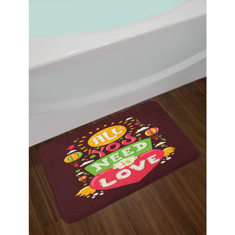 Hot Air Balloons Hipster Art Bath Mat