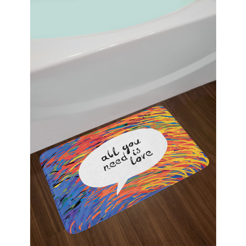 Watercolored Speech Bubble Bath Mat