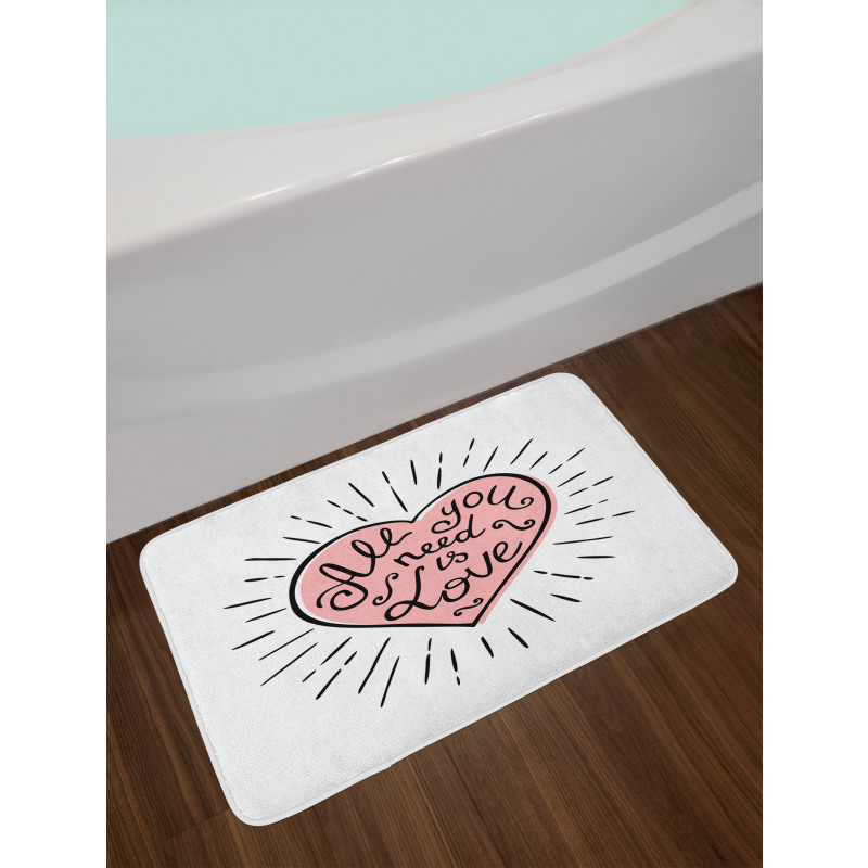 Pink Heart Bath Mat