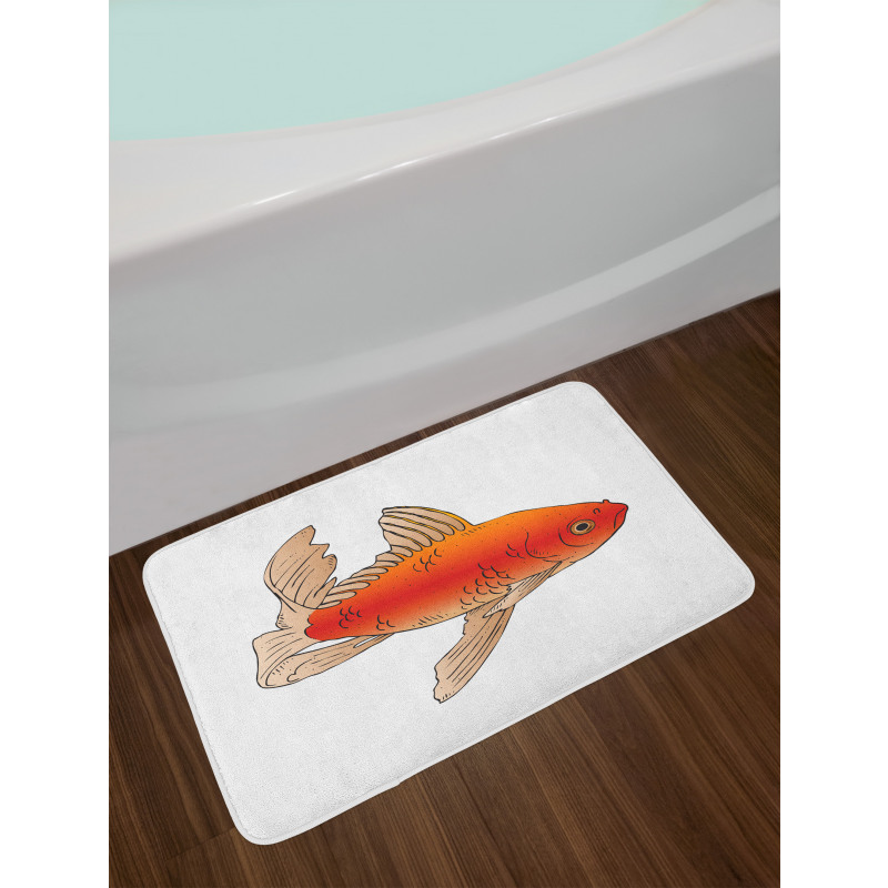 Ink Drawing Cartoon Style Bath Mat