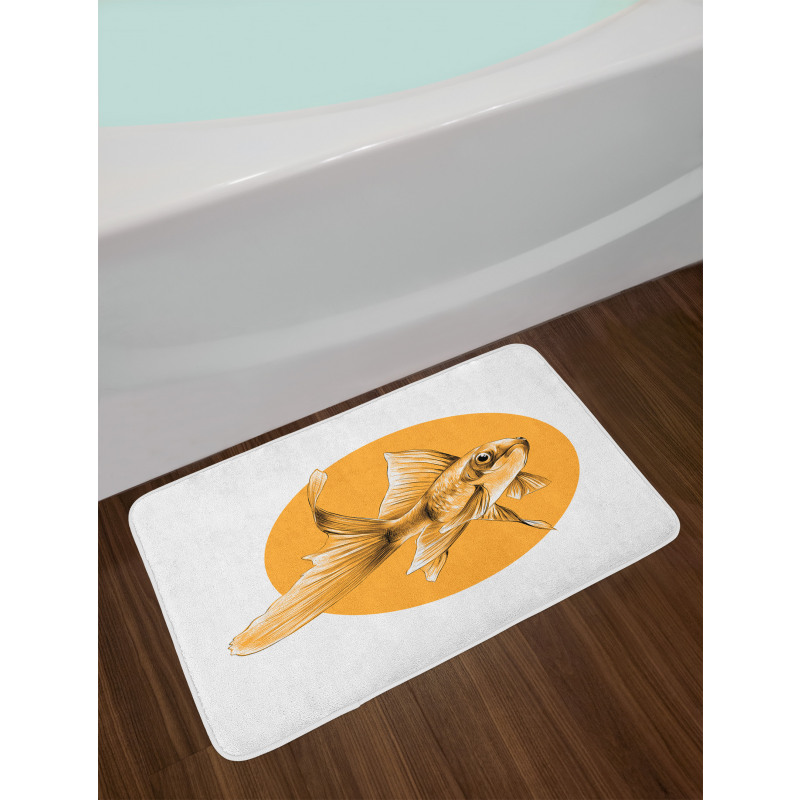 Sketchy Graphic Orange Dot Bath Mat