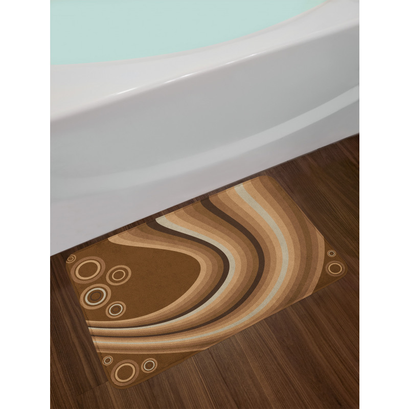 Abstract Wavy Lines Retro Bath Mat