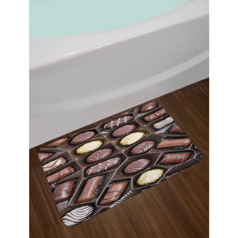 Yum Chocolate Box Image Bath Mat