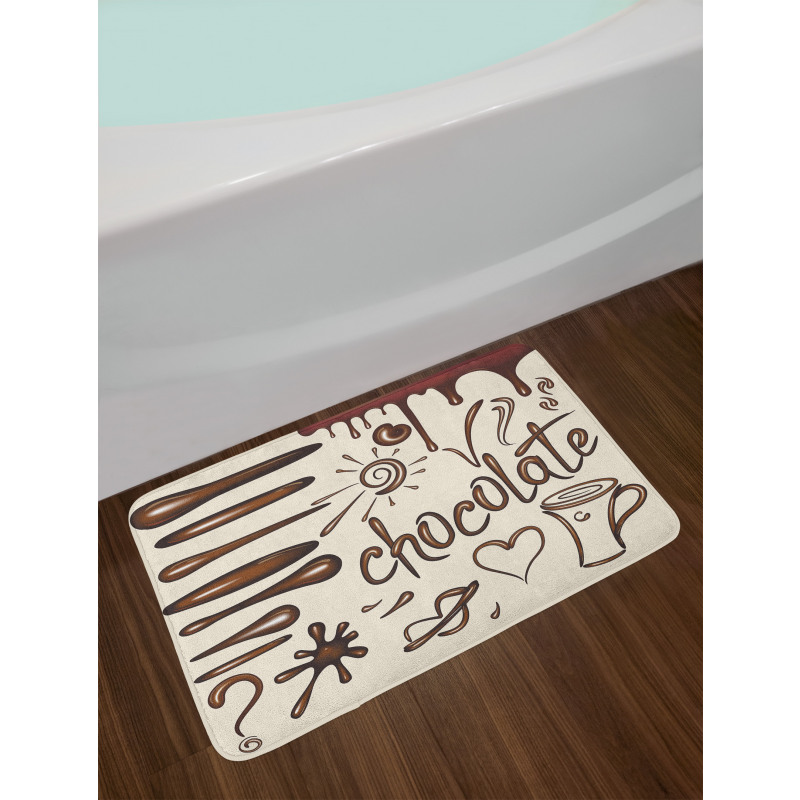 Coffee Cup Heart Lips Bath Mat