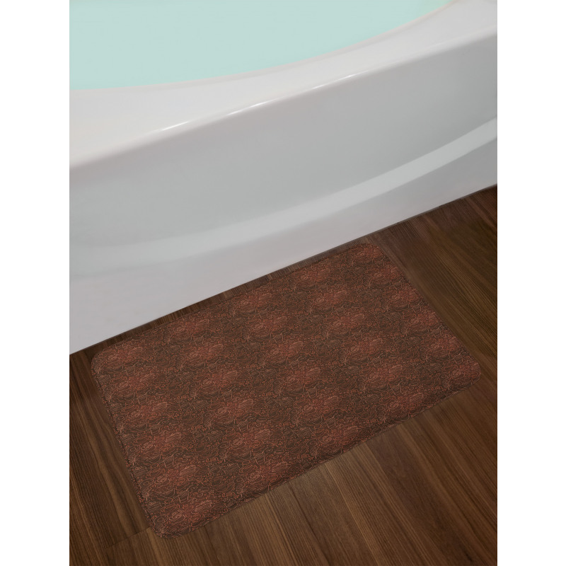 Coffee Time Doodle Art Bath Mat