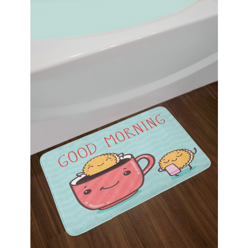 Happy Biscuits in Coffee Bath Mat