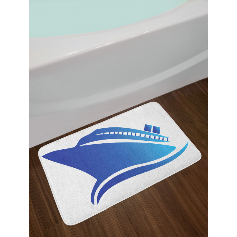 Abstract Blue Ship Bath Mat