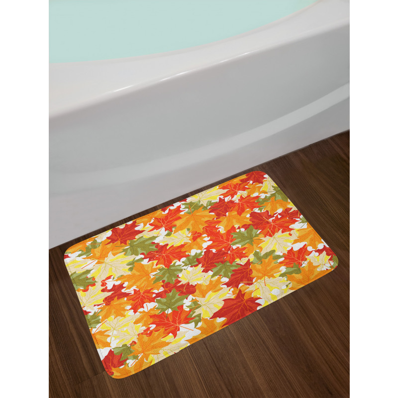 Pile of Foliage Tree Leaves Bath Mat