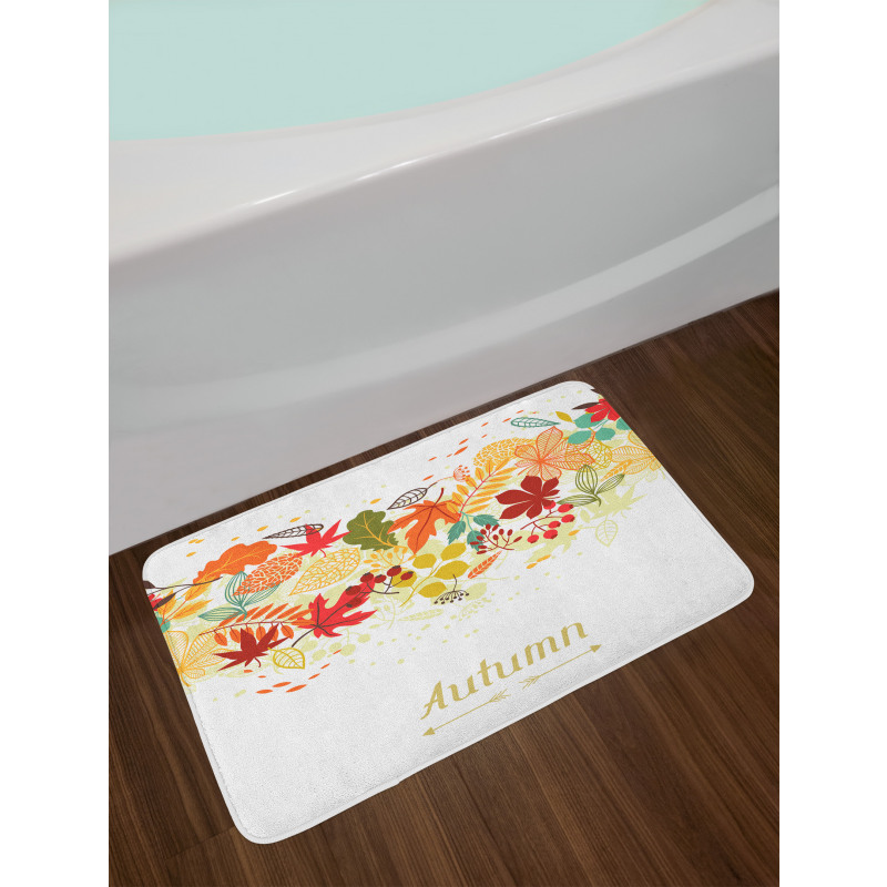 Autumn Leaves Border Bath Mat