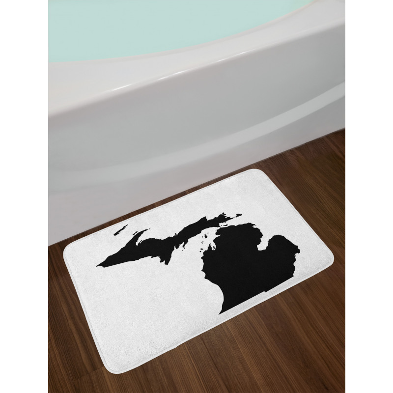 Abstract Black Silhouette Bath Mat