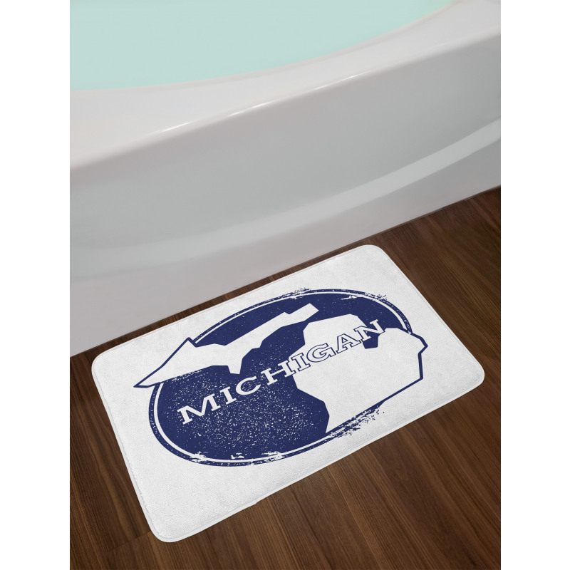 Grunge Rubber Stamp USA Bath Mat