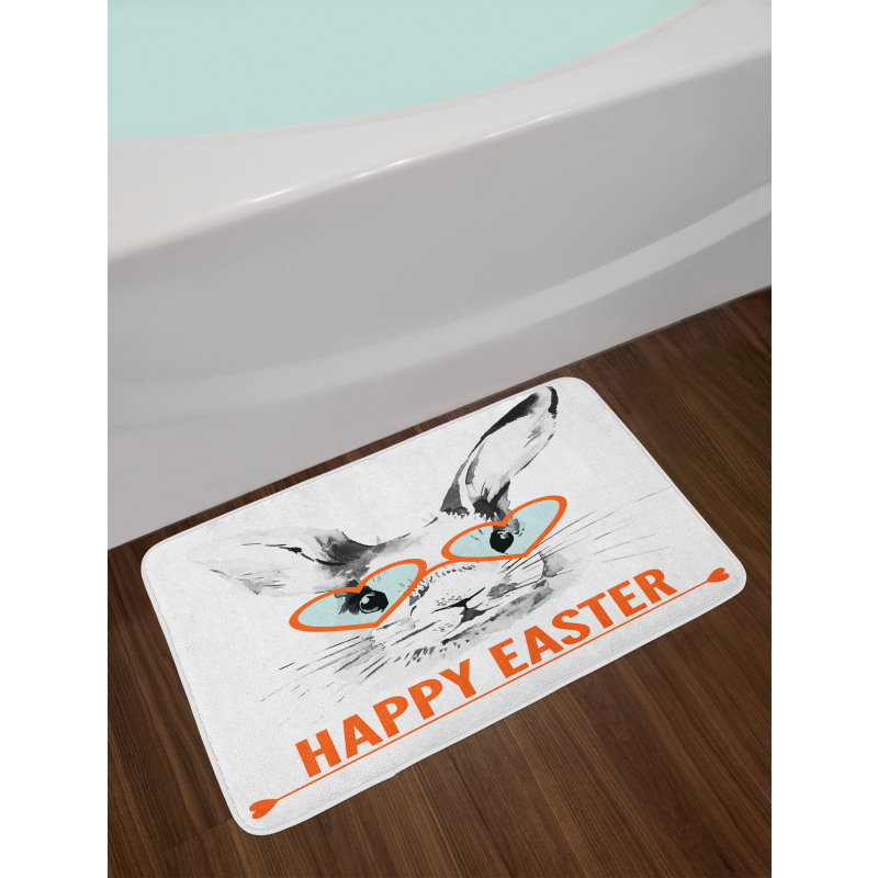 Funny Bunny Glasses Bath Mat