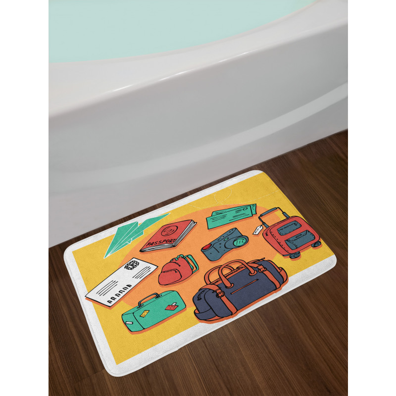 Hand-drawn Art Paper Plane Bath Mat