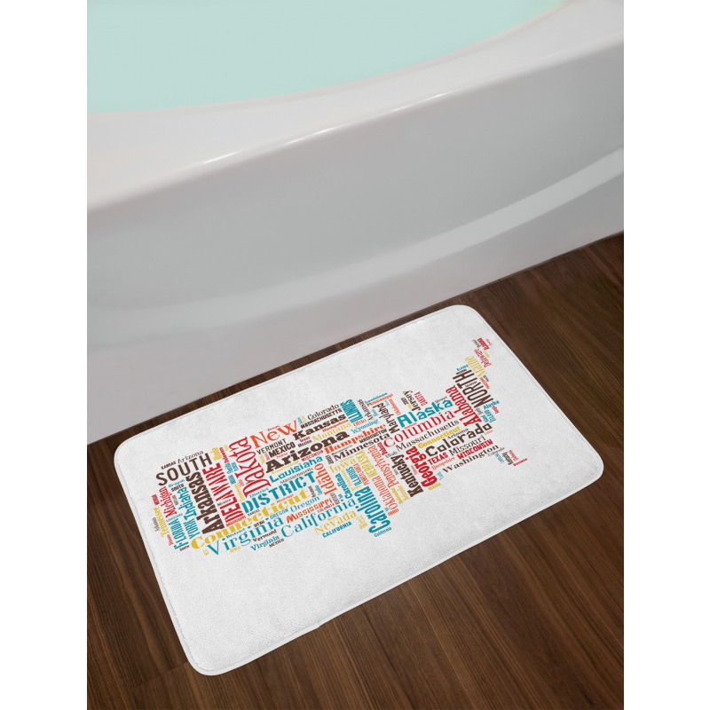 Map Cities Towns Names Bath Mat