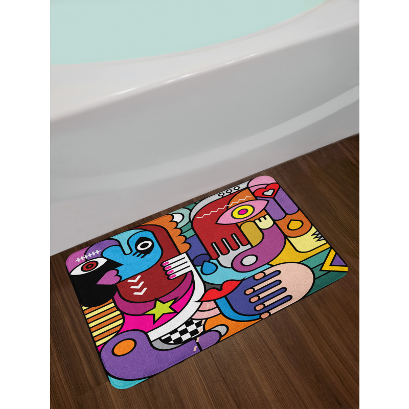 Abstract Complex Shapes Bath Mat