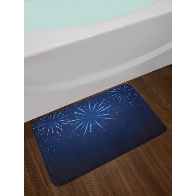 Fireworks at Night Sky Bath Mat