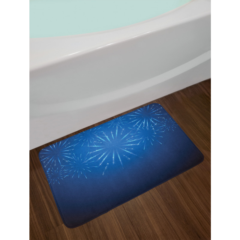 Celebration Elements on Blue Bath Mat