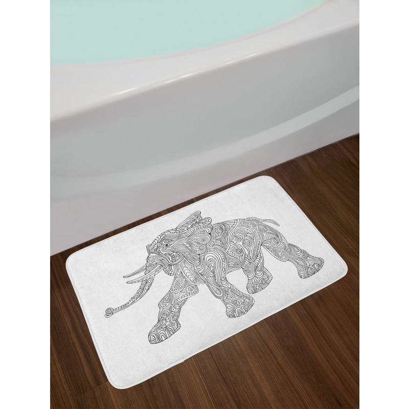 Folkloric Elephant Bath Mat