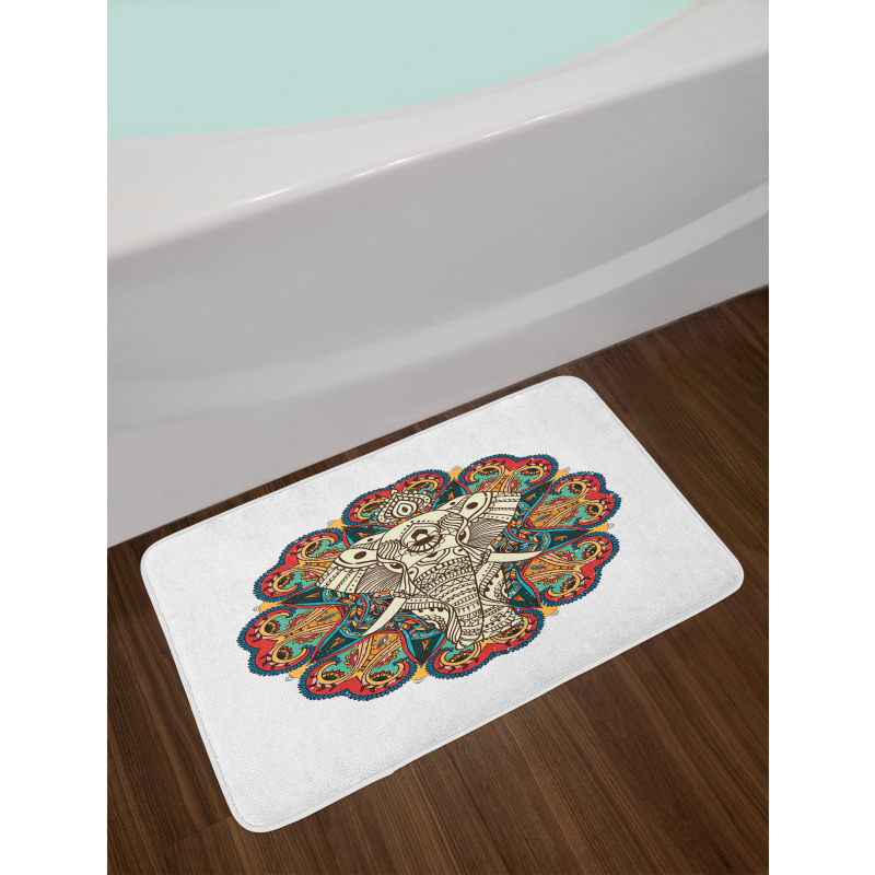 Exotic Vivid Tiled Elephant Bath Mat