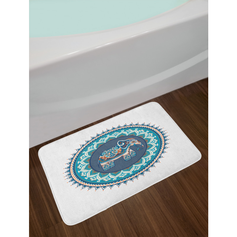 Vivid Glazed Tile Elephant Bath Mat