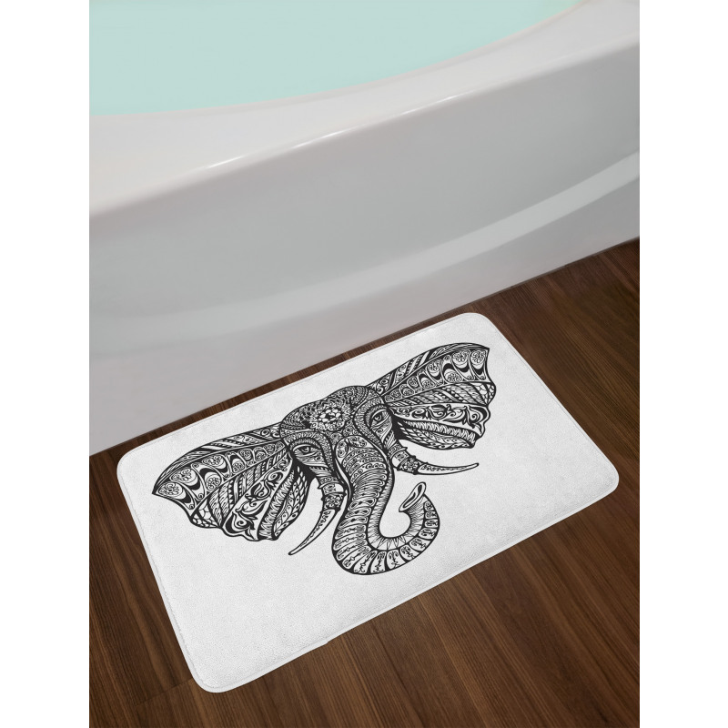 Graceful Elephant Design Bath Mat