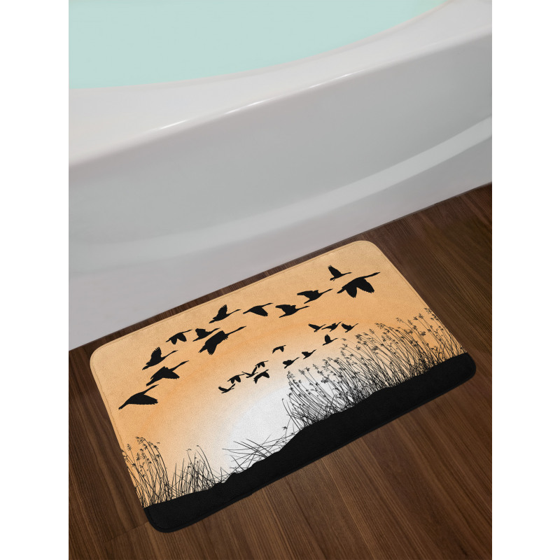 Reeds Silhouettes in the Sky Bath Mat