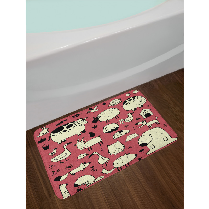 Nursery Childish Animals Bath Mat