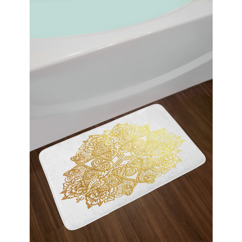 Ombre Effect Paisley Lotus Bath Mat