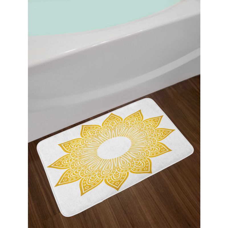 Circle Sun Looking Floral Bath Mat