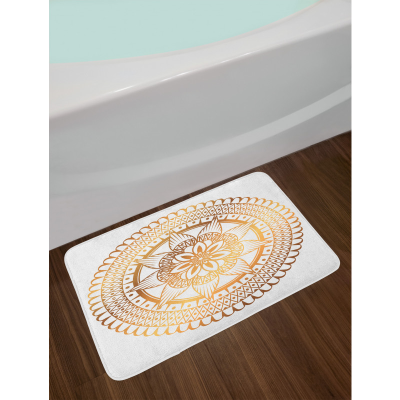 Circular Floral Art Therapy Bath Mat