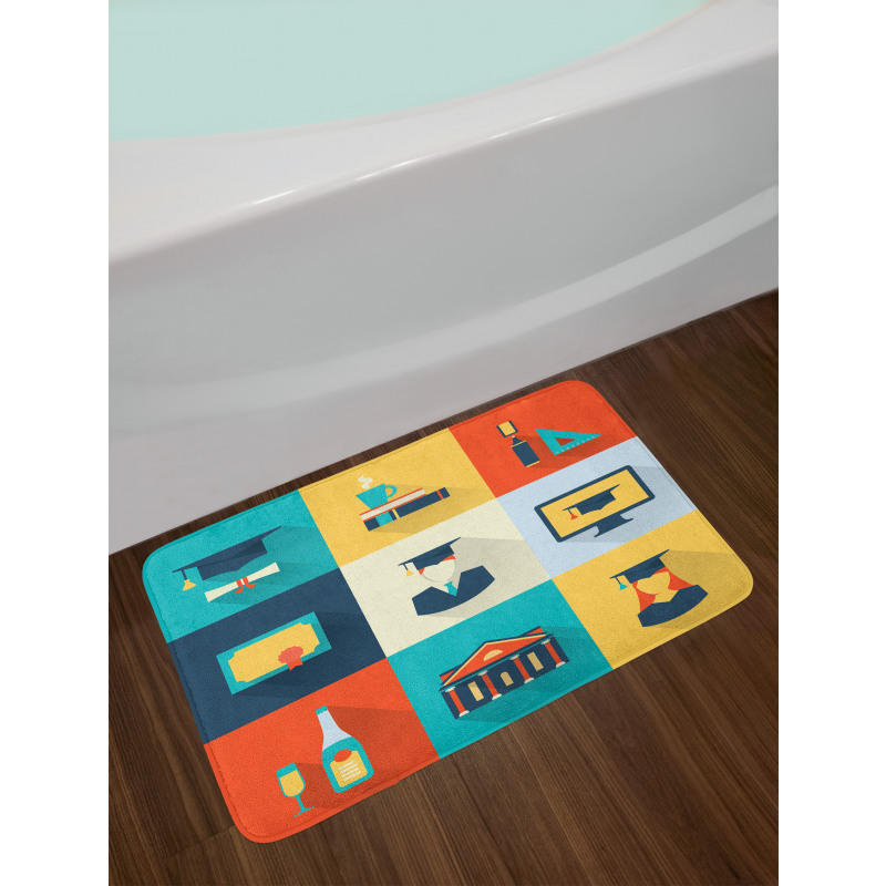 Colorful Squares Concept Bath Mat