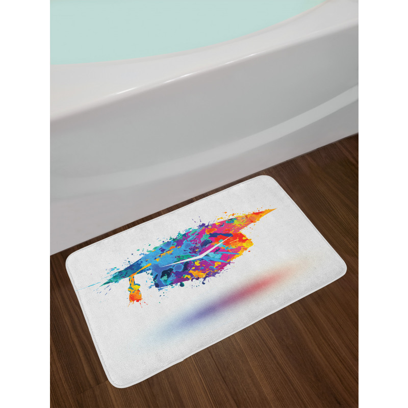 Colorful Cap Paint Blots Bath Mat