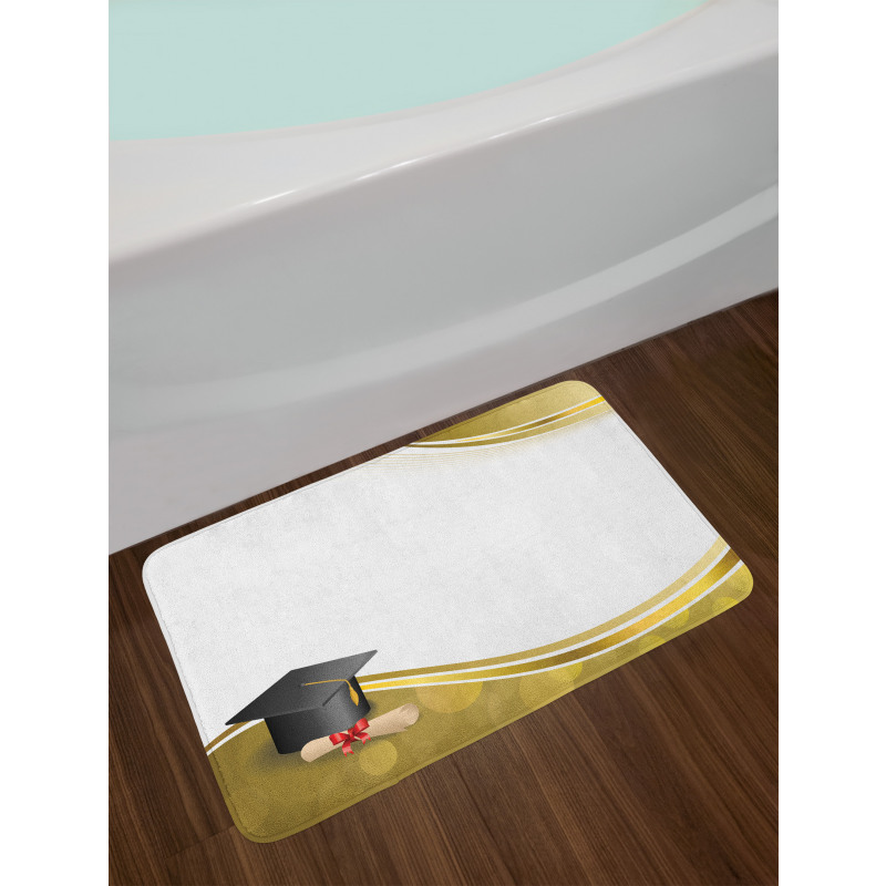 Cap and Ribbon Diploma Bath Mat