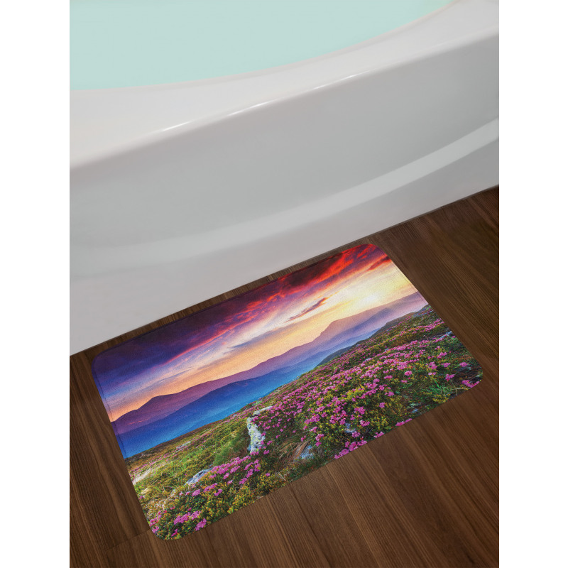 Summer Day Floral Panorama Bath Mat