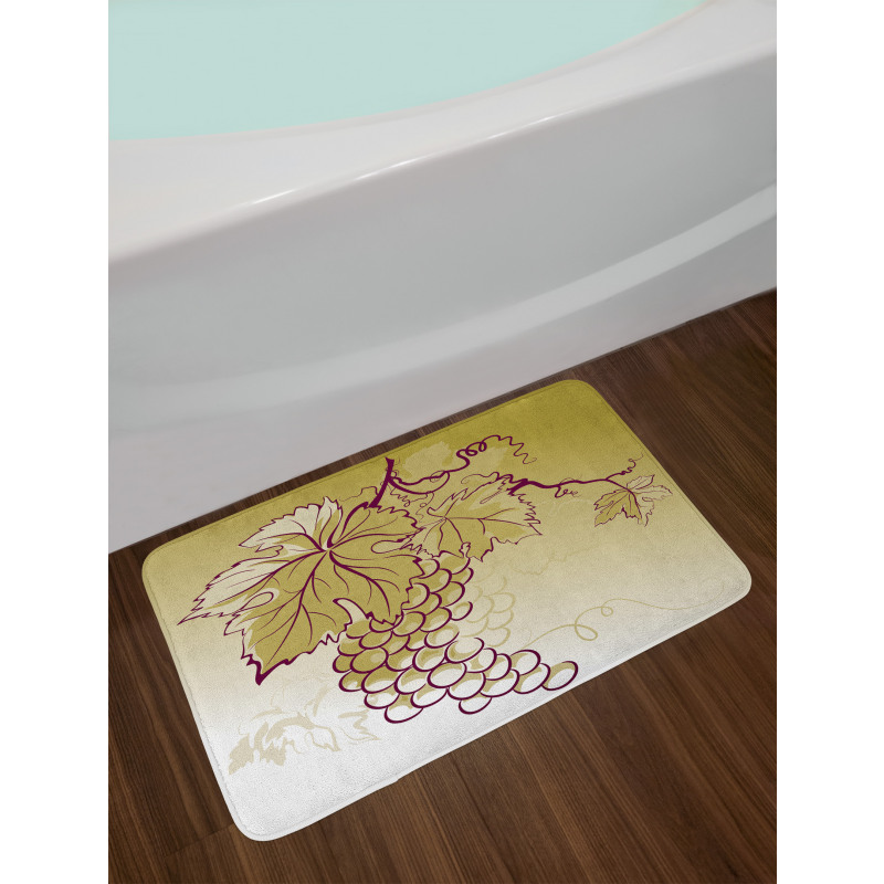 Fruits and Leaves on Ombre Bath Mat