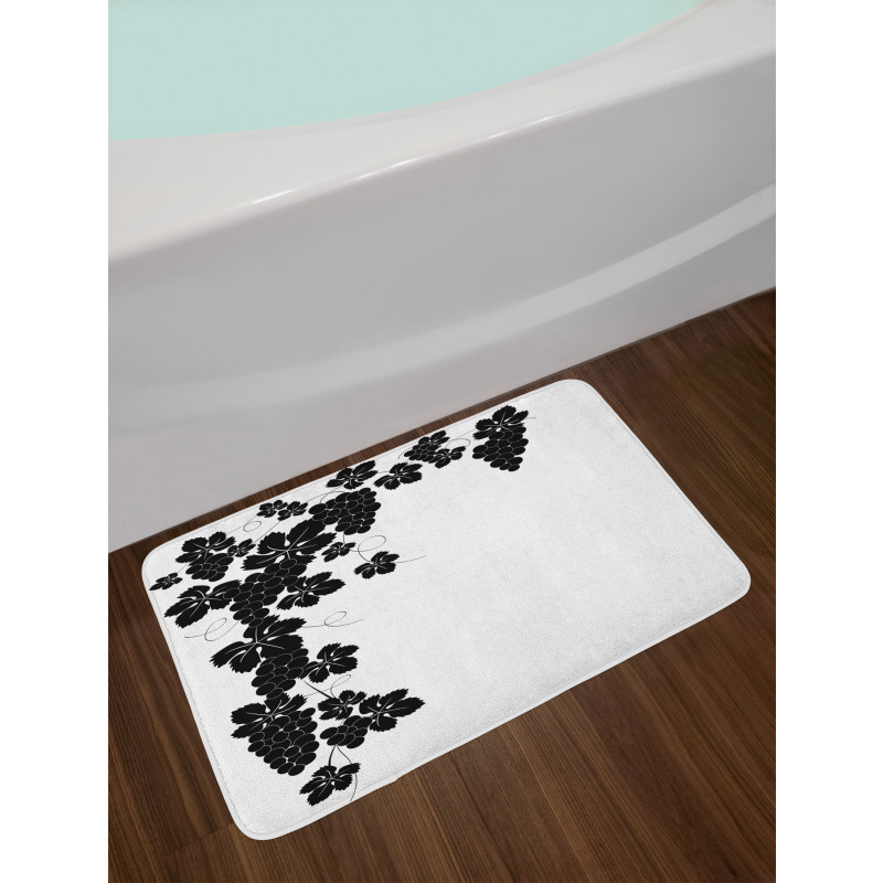 Monochrome Grape and Leafage Bath Mat