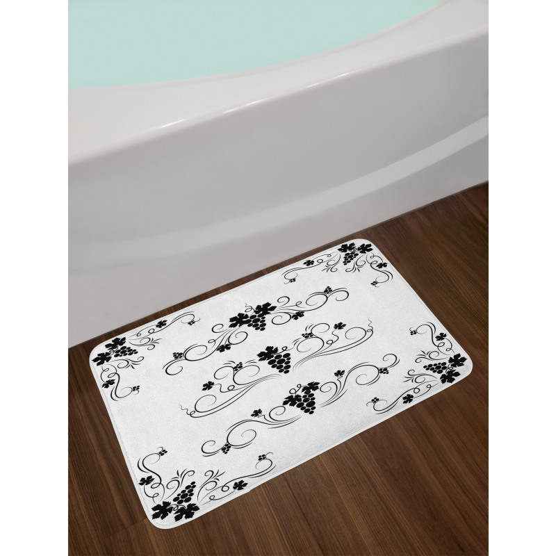 Fruits with Swirl Ornaments Bath Mat