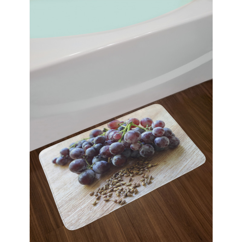 Fruits and Seeds on a Table Bath Mat