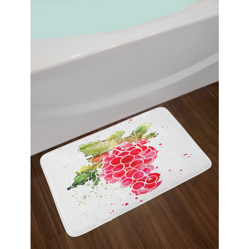 Splashed Watercolor Fruits Bath Mat