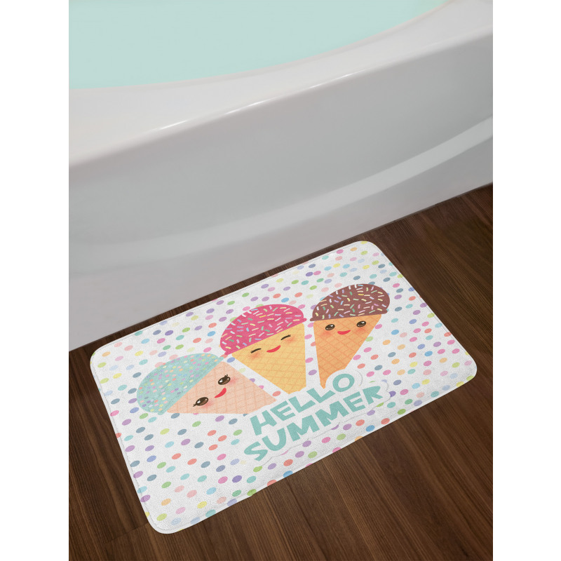 Ice Cream Cone with Dots Bath Mat