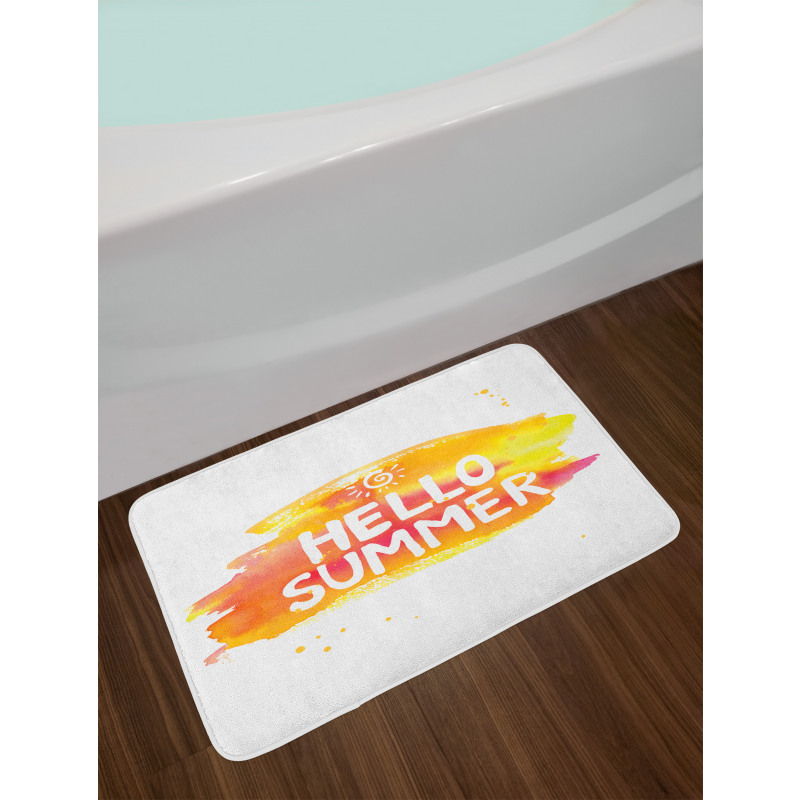 Sun Pattern Hello Summer Bath Mat