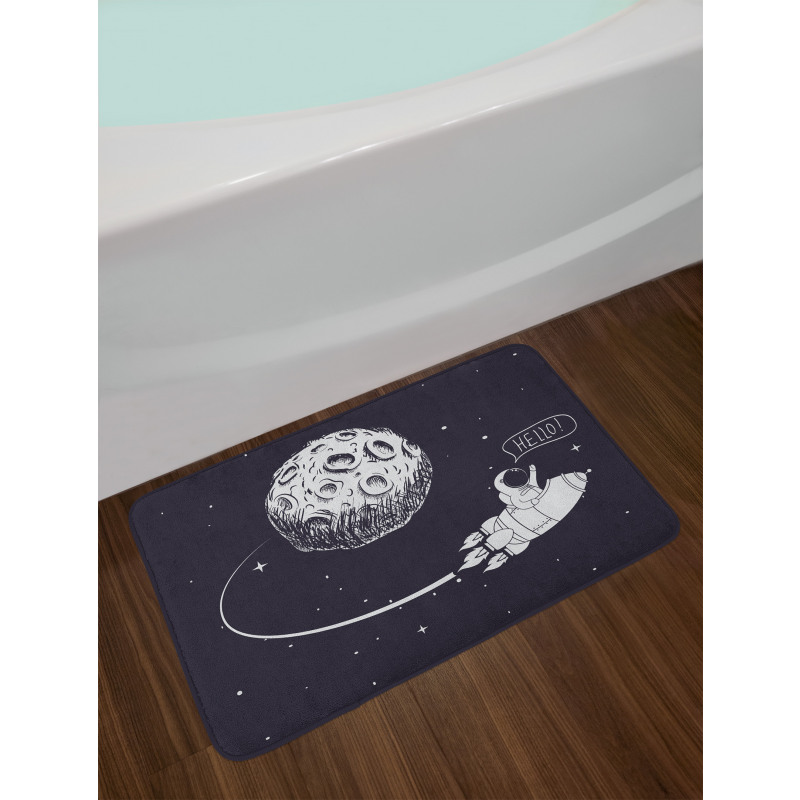 Hello Moon Astronaut Rocket Bath Mat