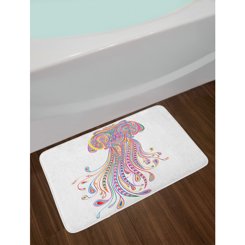 Doodle Abstract Colorful Bath Mat