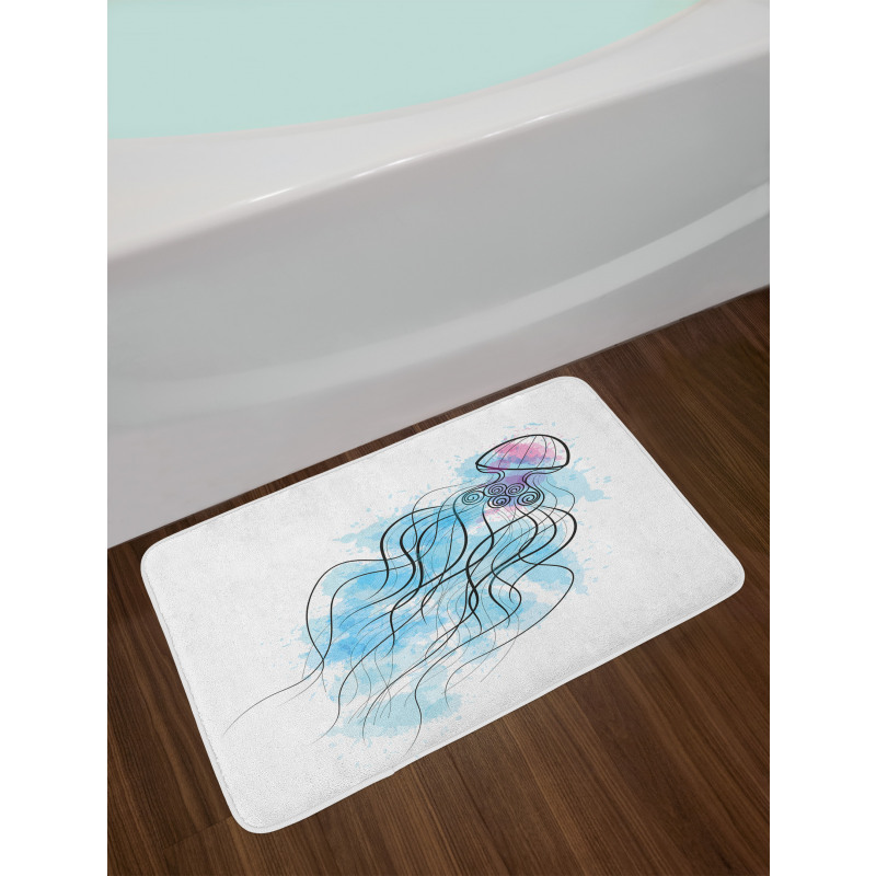 Outline Curly Tentacles Bath Mat