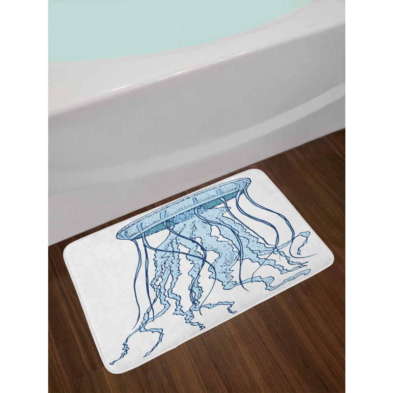 Exotic Sea Creature Retro Bath Mat