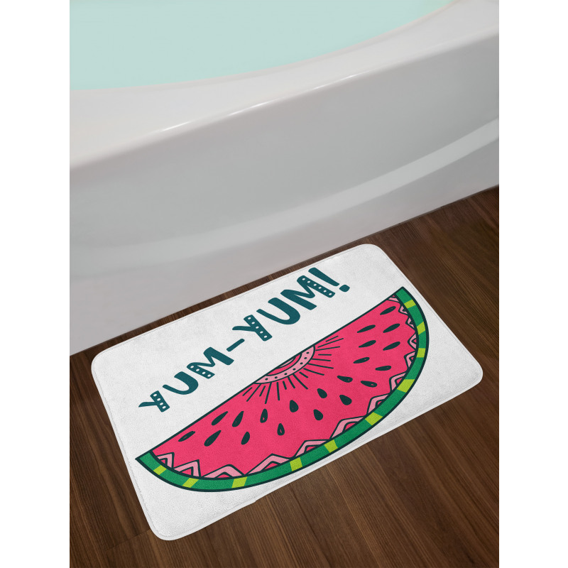 Tasty Watermelon Slice Yum Yum Bath Mat