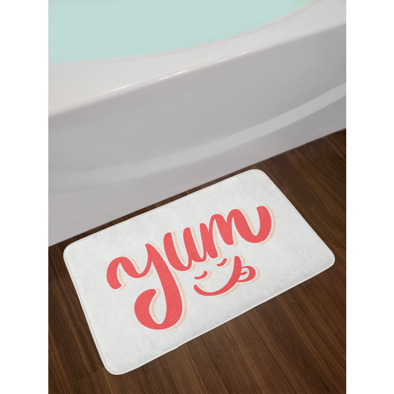 Words with Emoji Licking Face Bath Mat