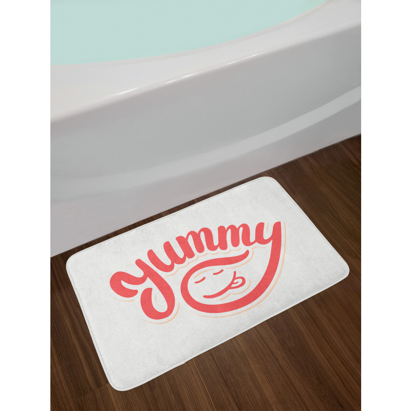 Simplistic Monotone Wording Bath Mat