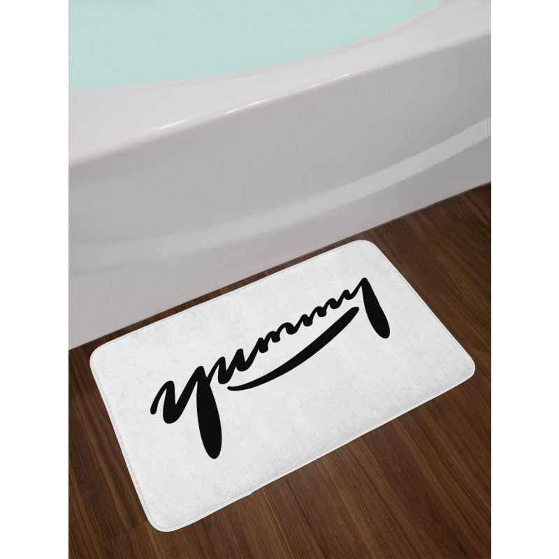 Monochrome Plain Typography Bath Mat