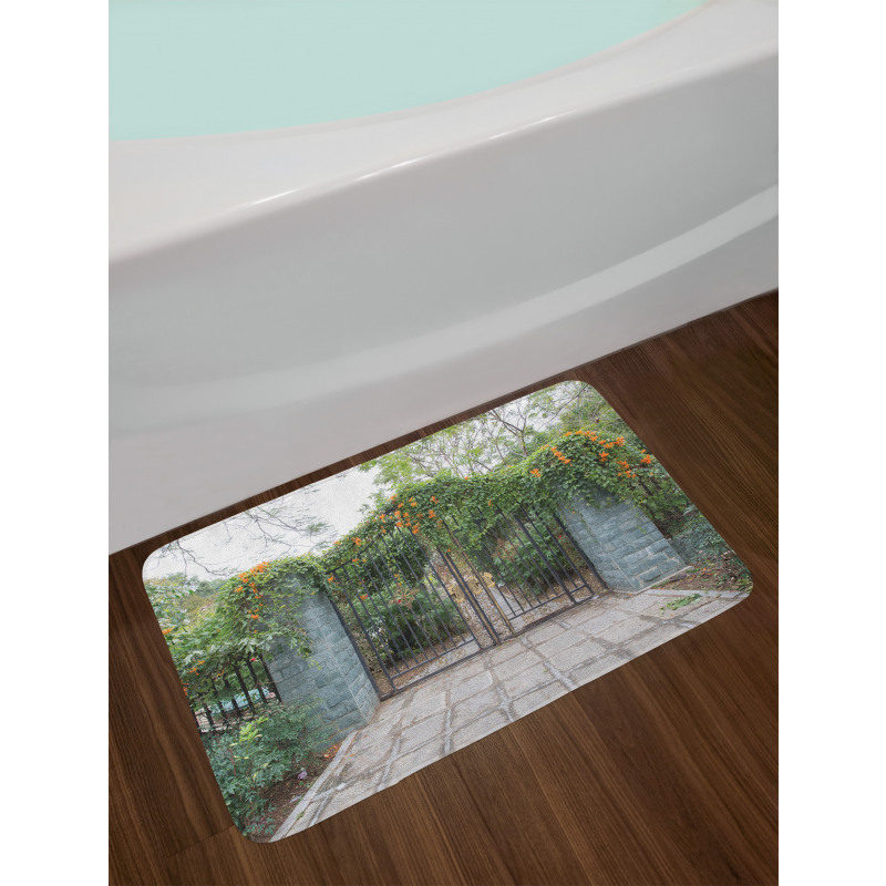 Wrought Floral Garden Gate Bath Mat